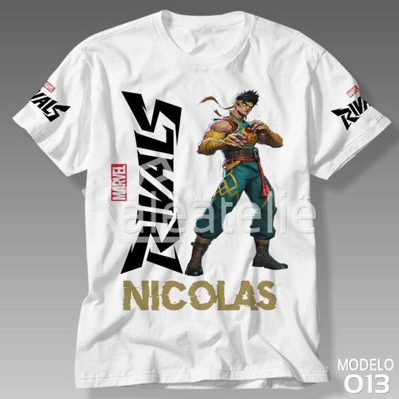 Camiseta Marvel Rivals Punho de Ferro Infantil Adulto