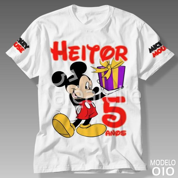 Camiseta Mickey Mouse Festa Presente Personalizada