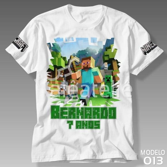 Camiseta Minecraft Aniversario Camisa Steve Personalizada