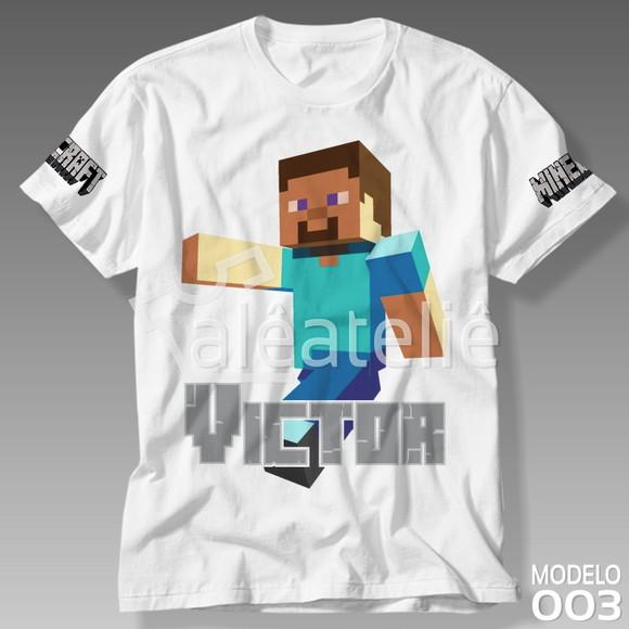 Camiseta Minecraft Personalizada Camisa Steve