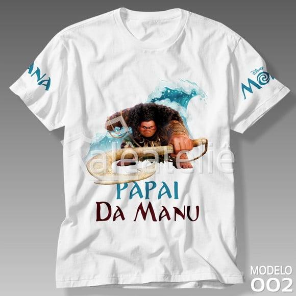 Camiseta Moana Maui Filme Festa Infantil Adulto