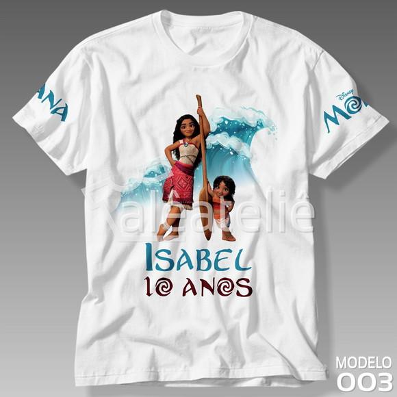 Camiseta Moana Simea Filme Festa Infantil Adulto