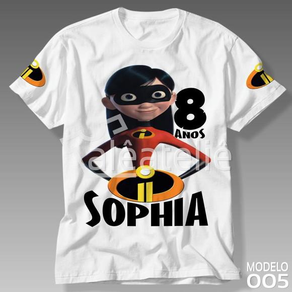 Camiseta Os Incríveis Personalizada Nome Festa Aniversário