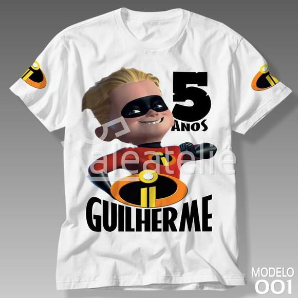 Camiseta Os Incríveis Personalizada Nome Festa Aniversário