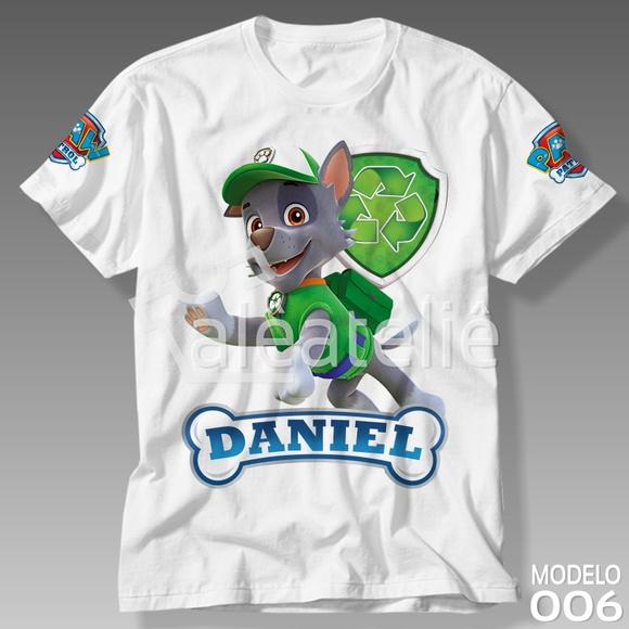 Camiseta Patrulha Canina Rocky Ryder Chase Marshall Skye