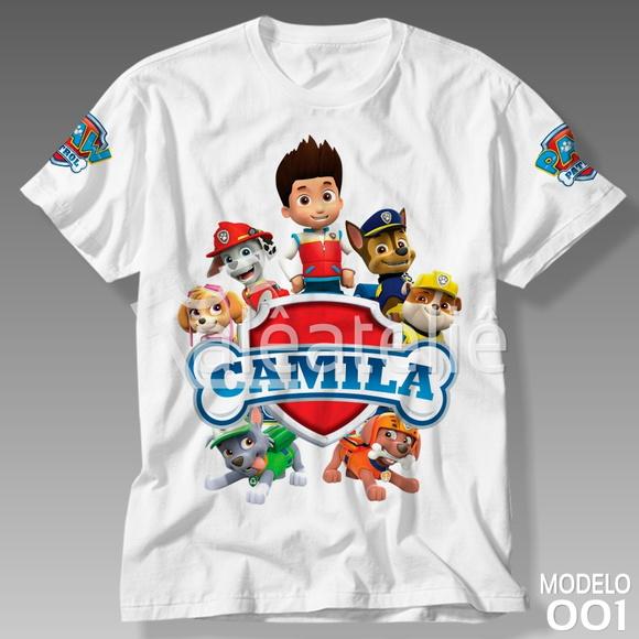 Camiseta Patrulha Canina Turma Ryder Chase Marshall Skye