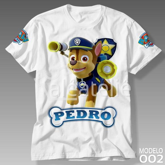 Camiseta Patrulha Canina Skye Ryder Chase Marshall Rocky