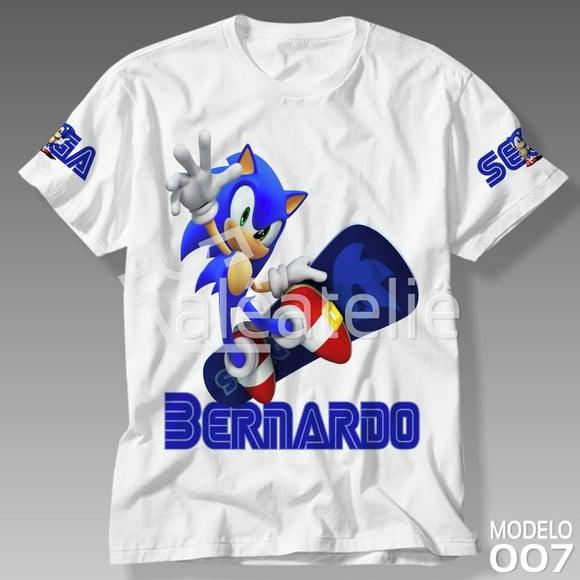 Camiseta Personalizada Sonic Sega Infantil Adulto