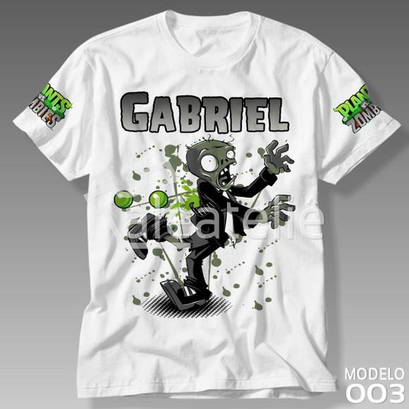 Camiseta Plants vs Zombies Zumbi Infantil Personalizada