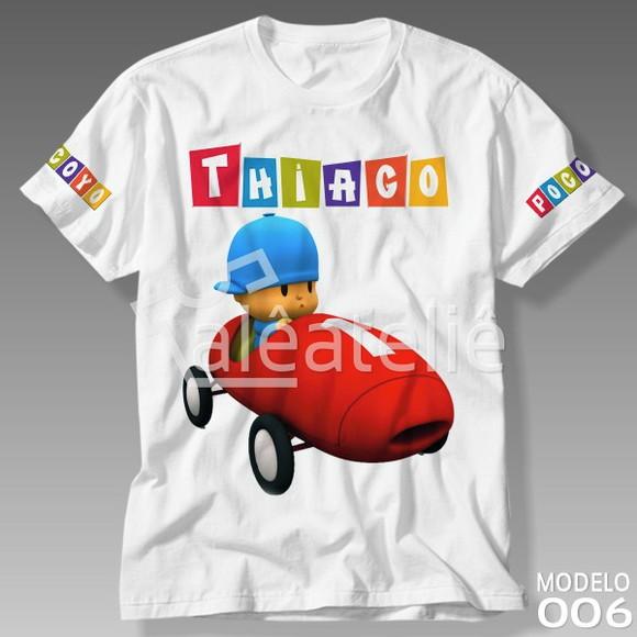 Camiseta Pocoyo Branca Personalizada