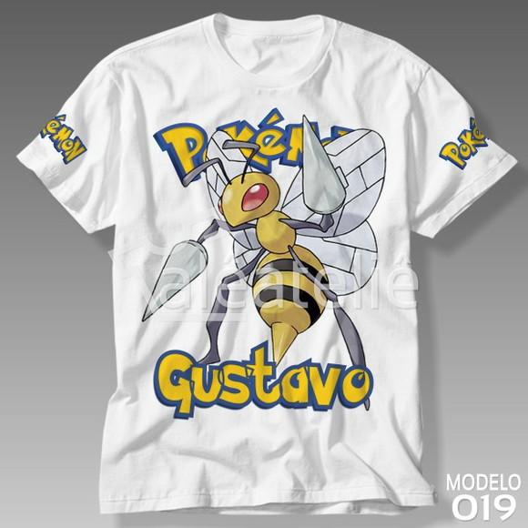 Camiseta Pokemon Beedrill Festa Infantil Adulo Personalizada