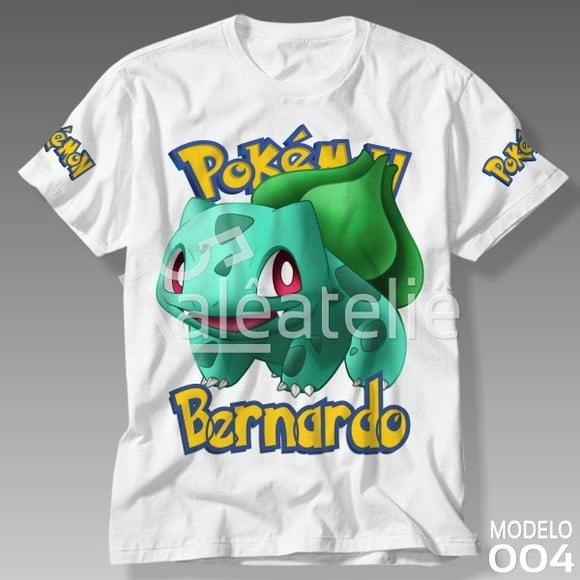 Camiseta Pokemon Bulbasaur Infantil Adulo Personalizada