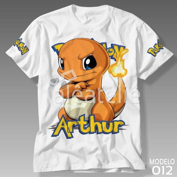 Camiseta Pokemon Charmander Infantil Adulo Personalizada