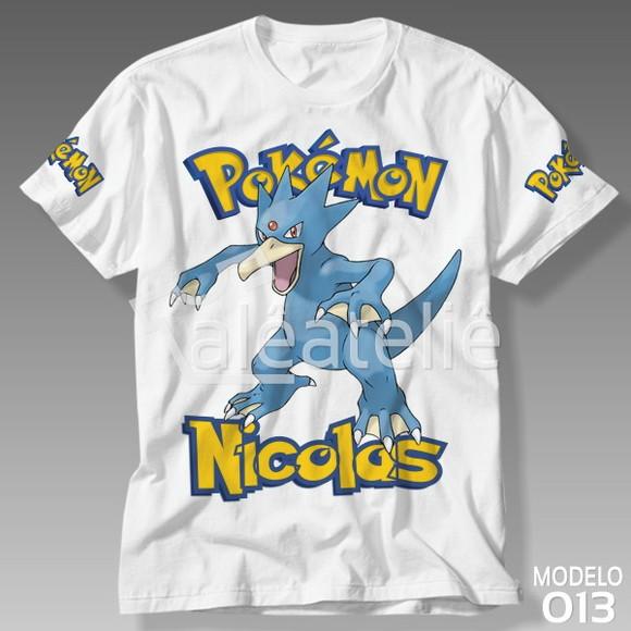 Camiseta Pokemon Golduck Festa Infantil Adulo Personalizada