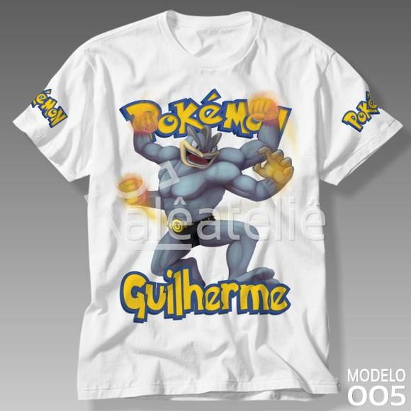 Camiseta Pokemon Machamp Festa Infantil Adulo Personalizada