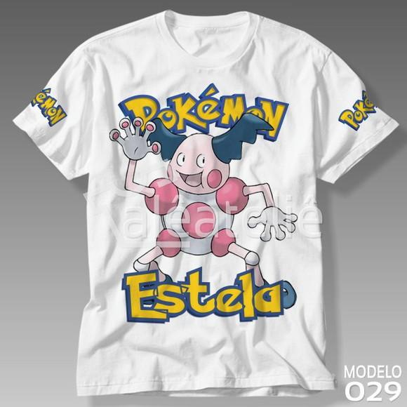 Camiseta Pokemon Mr Mime Festa Infantil Adulo Personalizada