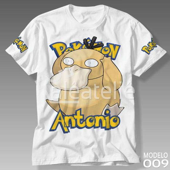 Camiseta Pokemon Psyduck Festa Infantil Adulo Personalizada