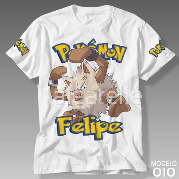 Camiseta Pokemon Primeape Festa Infantil Adulo Personalizada