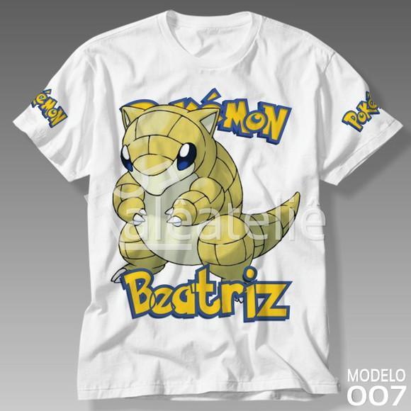 Camiseta Pokemon Sandshrew Infantil Adulo Personalizada