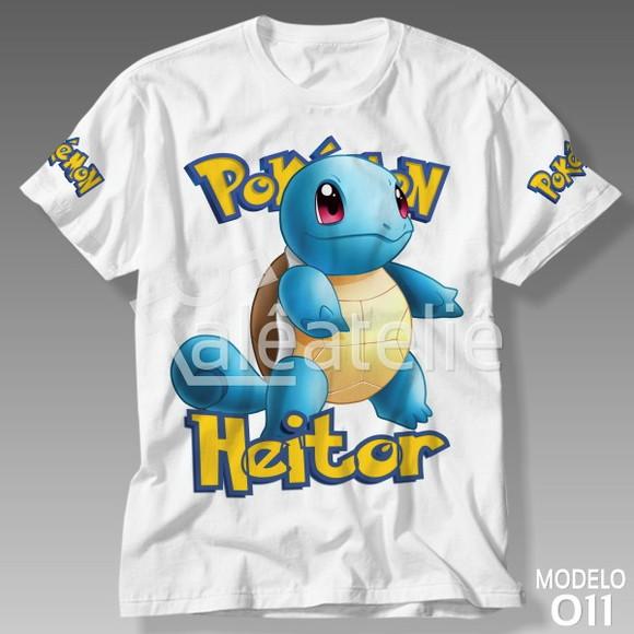 Camiseta Pokemon Squirtle Festa Infantil Adulo Personalizada