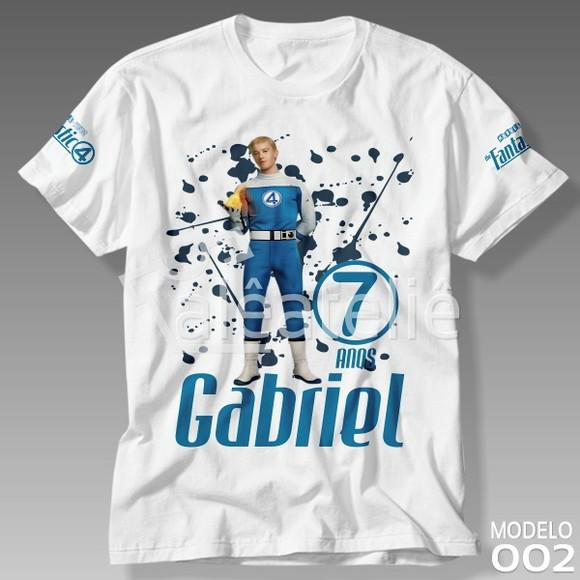 Camiseta Quarteto Fantástico Tocha Humana Personalizada