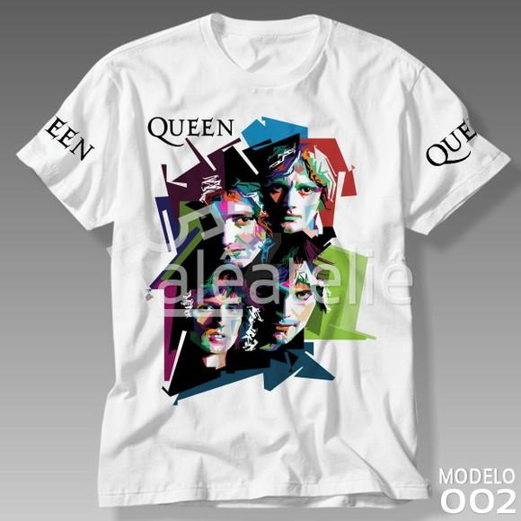 Camiseta Queen Freddie Mercury Roger Brian John Rock