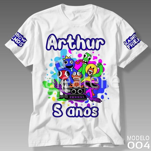 Camiseta Rainbow Friends Festa Infantil Personalizada