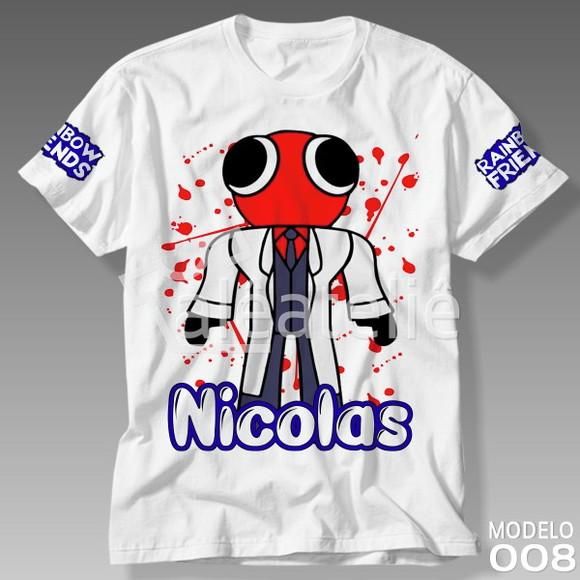 Camiseta Rainbow Friends Festa Infantil Personalizada