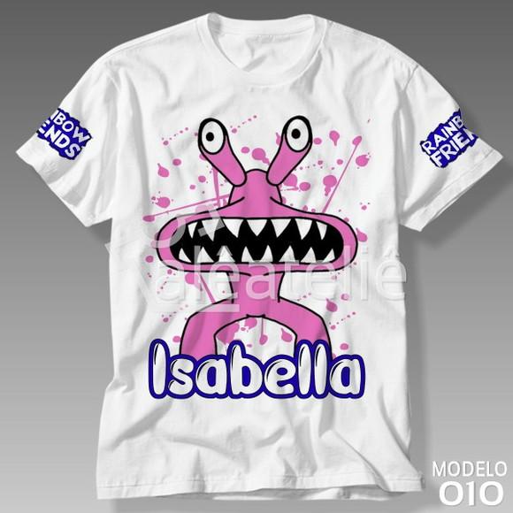 Camiseta Rainbow Friends Pink Rosa Personalizada
