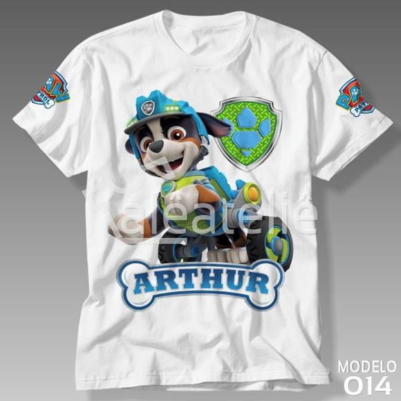 Camiseta Rex Patrulha Canina Aniversário Infantil Adulto