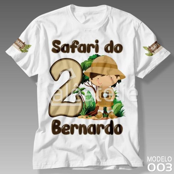 Camiseta Safari Festa Menino Infantil Personalizada