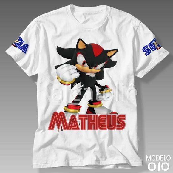 Camiseta Shadow Sonic Festa Infantil Adulto Personalizada