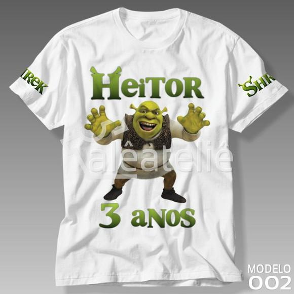 Camiseta Shrek Festa Aniversário Infantil Personalizada
