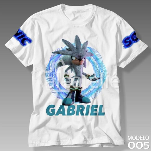 Camiseta Silver Sonic Filme Festa Infantil Personalizada