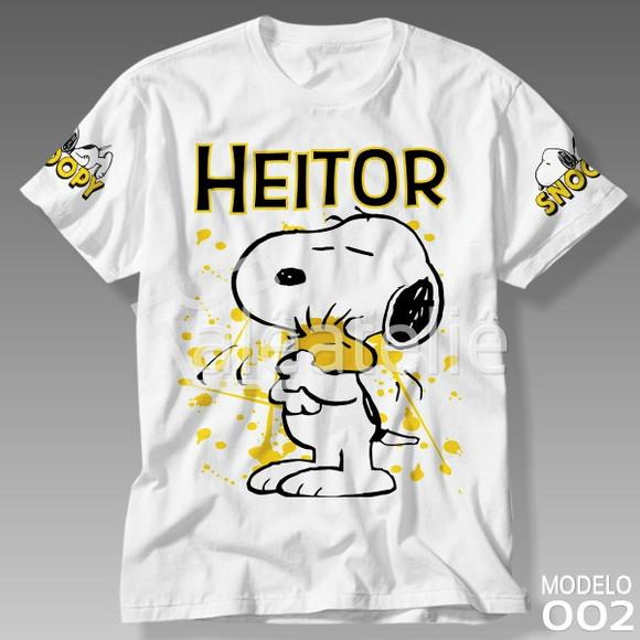 Camiseta Snoopy Infantil Juvenil Adulto Personalizada