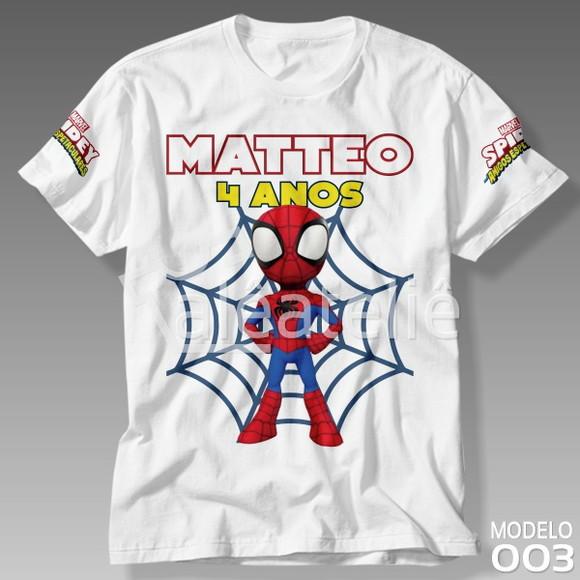 Camiseta Spidey Festa Infantil Peter Parker Personalizada