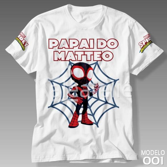 Camiseta Spidey Festa Infantil Miles Morales Personalizada