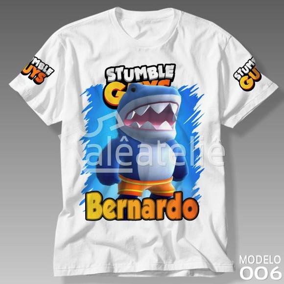 Camiseta Stumble Guys Megalodon Tubarão Personalizada