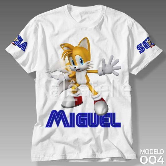 Camiseta Tails Raposa Sonic Infantil Adulto Personalizada