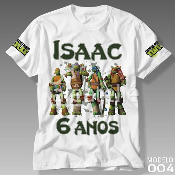 Camiseta Tartarugas Ninja Aniversário Personalizada
