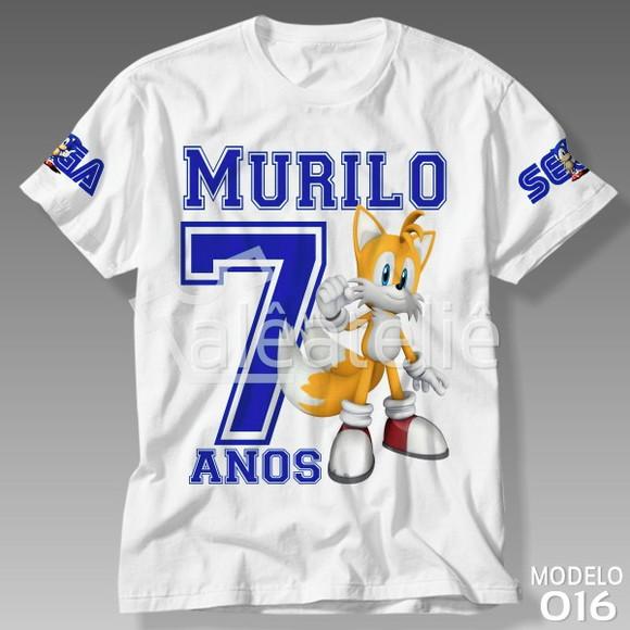 Camiseta Tails Sonic Raposa Festa Infantil Personalizada