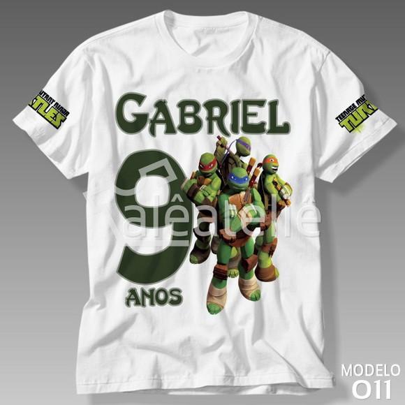 Camiseta Tartarugas Ninja Festa Infantil Personalizada