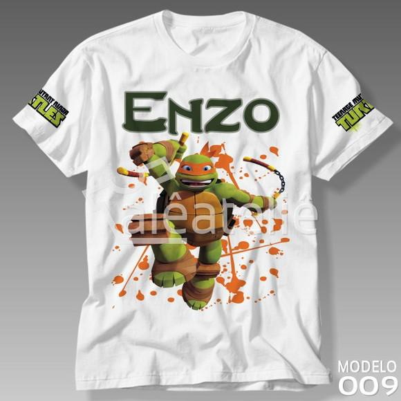 Camiseta Tartarugas Ninja Michelangelo Personalizada