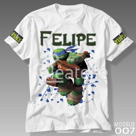 Camiseta Tartarugas Ninja Leonardo Personalizada