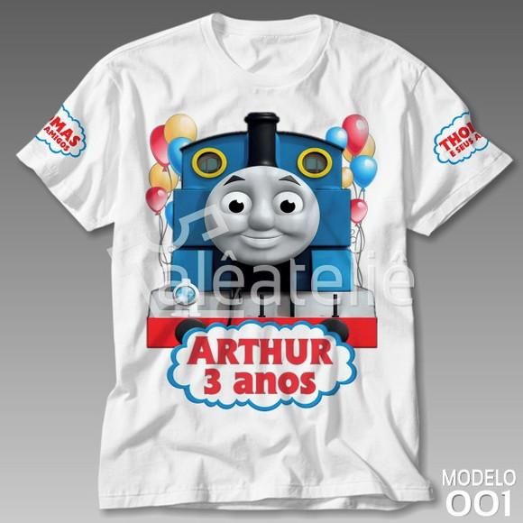 Camiseta Thomas e Seus Amigos Festa Infantil Aniversário