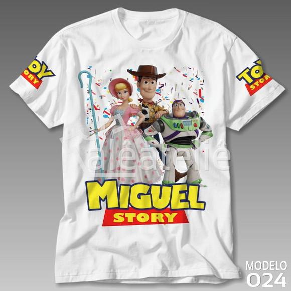Camiseta Toy Story 4 Infantil Woody Buzz Betty Personalizada