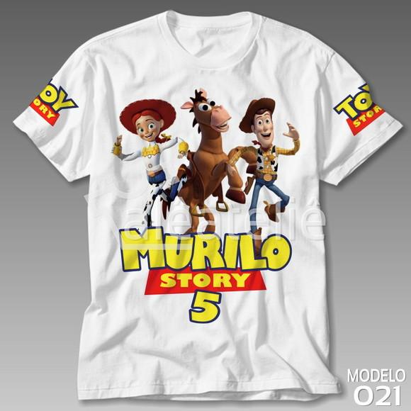 Camiseta Toy Story Infantil Festa Aniversario Personalizada