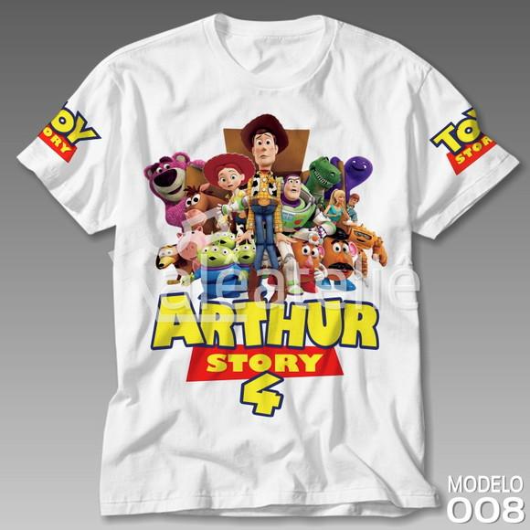 Camiseta Toy Story Infantil Festa Aniversario Personalizada
