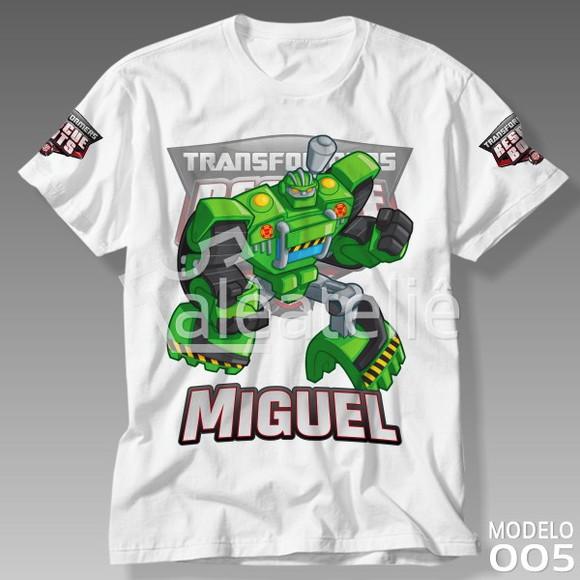 Camiseta Transformers Rescue Bots Boulder Personalizada