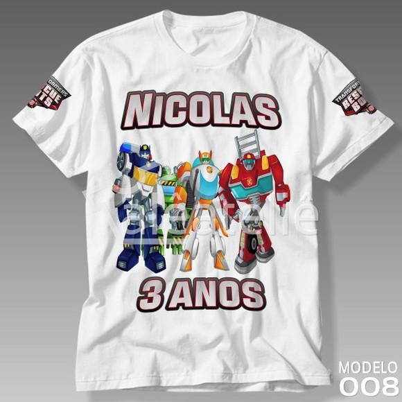 Camiseta Transformers Rescue Bots Festa Personalizada